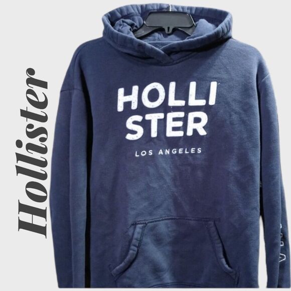 Hollister Tops - Navy Blue Hollister Hooded Sweatshirt Hoodie